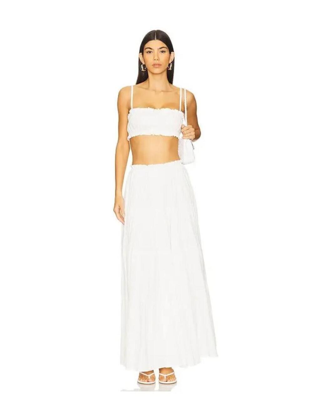 MORE TO COME  Mora Maxi Skirt Set - White top and skirt - Picture 2 of 9
